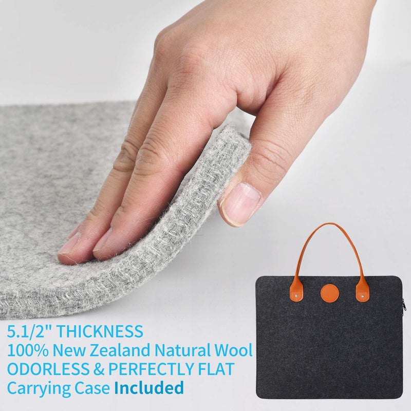Rdutuok 17â€œx13.5â€ Wool Pressing Mat for Quilting with Carrying Case and Silicone Iron Rest pad,100% New Zealand Wool Felted Ironing Pad or Quilting Wooly Felted Iron Board for Retains Heat - Image 4